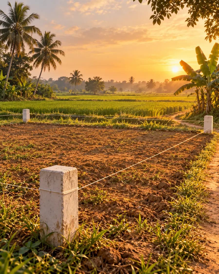 সীমানা খুঁটি দেওয়া একটি প্লট